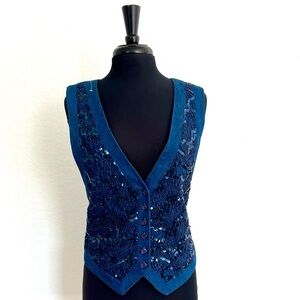 Howard Wolf  Blue Sequin vest